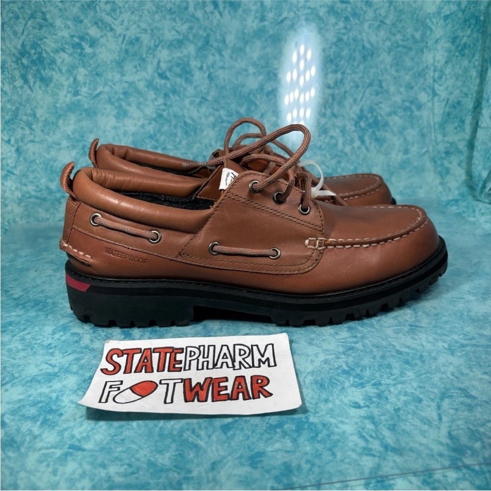 Sperry Top Sider Herschel Men’s Brown Low Top Leather Chunky Boat Shoes Size 10